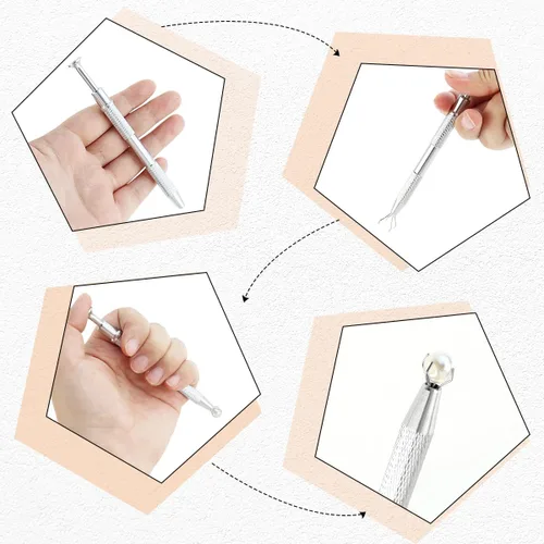 Miniatura 7 de Paquete de 3 herramientas de recogida de 4 garras de joyero, 4 puntas, pinzas de garra de diamante, púas de chip BGA para recolección de piezas