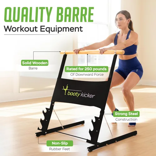 Miniatura 4 de Portable Folding Exercise Bar for Barre, Balance and Ballet Home Workouts, Strong Freestanding Stable Design