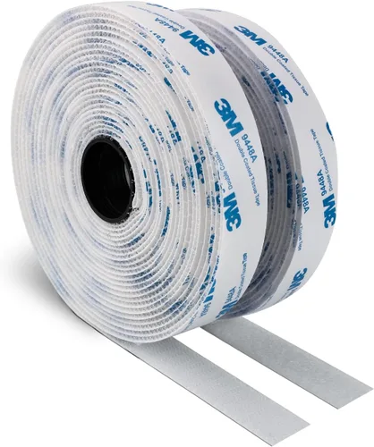 Miniatura 9 de Cinta autoadhesiva de velcro de 3M, 1 pulgada x 20 pies 9448A, cinta adhesiva de nylon entrelazada de respaldo pegajoso, cinta adhesiva de nylon