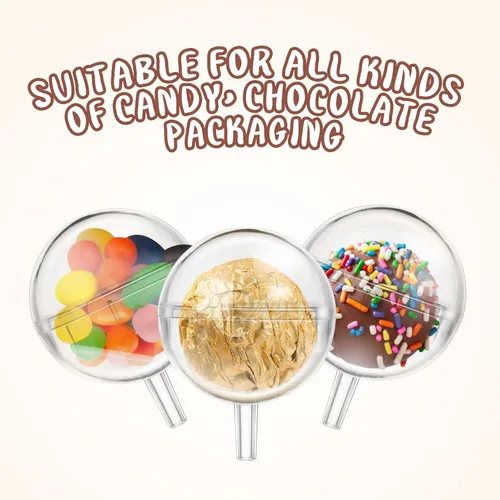 Miniatura 5 de 100 unidades de soporte transparente para cajas de chocolate, soporte para ramo de bolas de chocolate, contenedor de paletas de plástico redondo