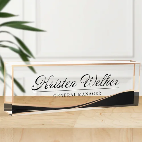 Miniatura 23 de Placa de nombre de escritorio personalizada, placas de identificación acrílicas para escritorio, decoración de oficina, regalos personalizados