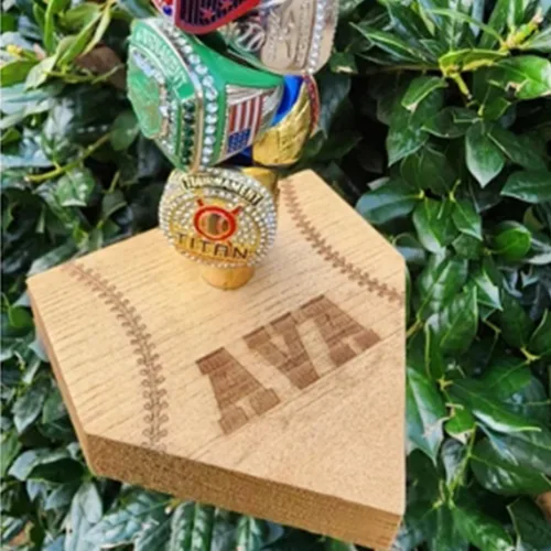 Miniatura 4 de Soporte de exhibición de anillo apilado personalizado de béisbol y sóftbol, estuche de exhibición de anillo de campeonato con nombre personalizado