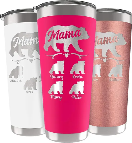 Miniatura 20 de Vaso de Mamá Oso, vaso personalizado para mamá Oro Rosa