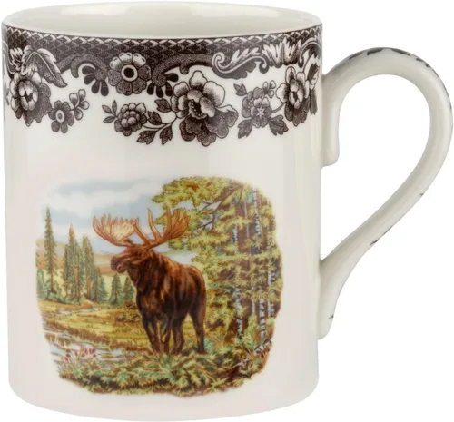 Miniatura 9 de Spode Woodland Rabbit - Taza de porcelana fina de 16 onzas con borde de flores británicas, apta para lavavajillas, microondas, congelador y horno