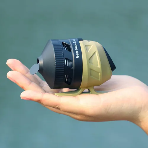 Miniatura 7 de Sougayilang Spincast - Carrete de pesca, relación de engranajes de alta velocidad 3.9:1, diseño de cebo de botón sin problemas y mango reversible