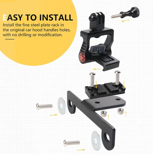 Miniatura 7 de Soporte de montaje de cámara de acción GoPro para Ford Bronco 2021 2022 2023 2024 2025 Accesorios exteriores de 2/4 puertas, capó, mira de sendero