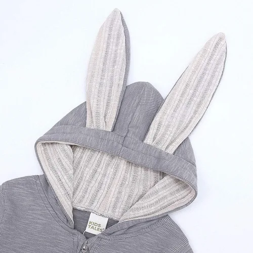 Miniatura 59 de Simplee Kids Enterizo con diseño de conejo de Pascua con capucha, para bebé, overol con cremallera y orejas largas