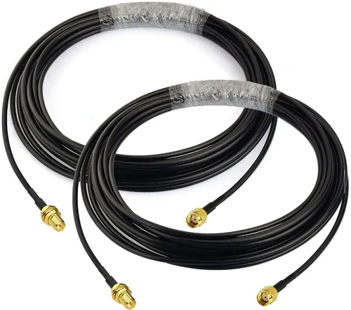 Miniatura 10 de Bingfu Cable de extensión de antena WiFi, paquete de 2 unidades RP-SMA macho a RP-SMA hembra Cable RG174 de 9.8 ft 10 pies para enrutador WiFi