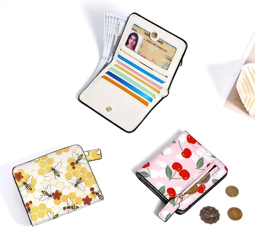Miniatura 2 de Toughergun Billetera para Mujeres con Bloqueo RFID, Pequeña, Compacta, Bifold de Cuero de Lujo, Billetera de Bolsillo para Damas, Mini Monedero