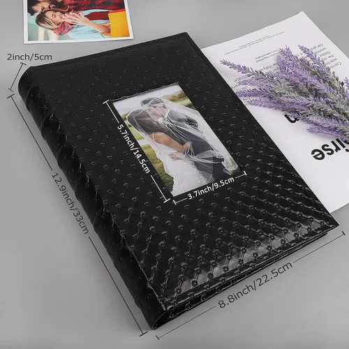 Miniatura 2 de RECUTMS Álbum de fotos de 4 x 6 pulgadas, 300 fotos, de piel sintética de pequeña capacidad, cubierta de libro de 4 x 6 pulgadas, álbumes de fotos