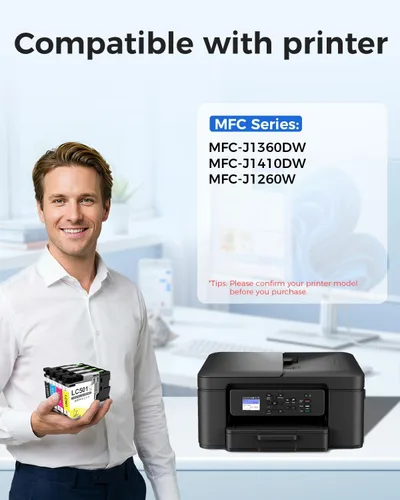 Miniatura 2 de LC501 - Cartuchos de tinta de repuesto para impresoras Brother LC501XL Serie LC501 compatibles con impresora Brother MFC-J1360DW MFC-J1410DW