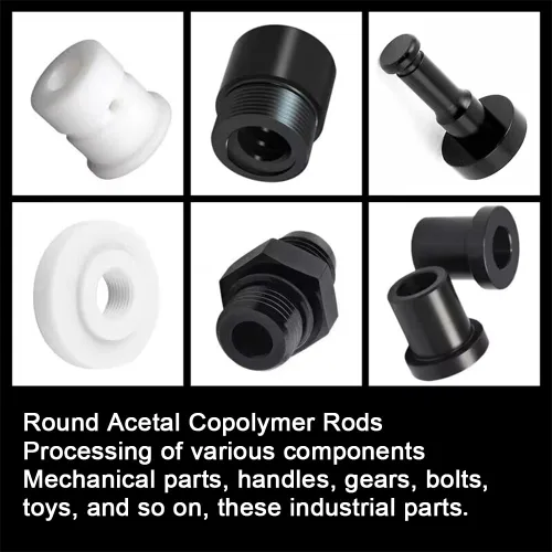 Miniatura 5 de Varillas redondas de copolímero acetal (2 unidades) – Varilla redonda de plástico de copolímero acetal negro opaco (POM) de 5/8 pulgadas de diámetro