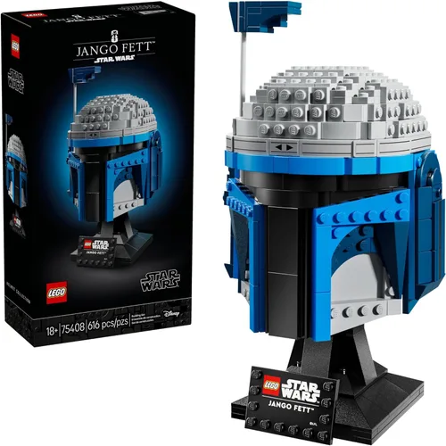 LEGO Casco de Star Wars Jango Fett, kit de modelo de bricolaje para adultos a partir de 18 años, juego de construcción coleccionable, idea de