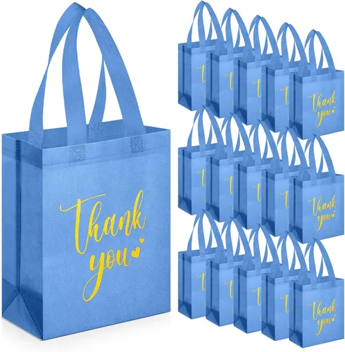 Miniatura 32 de Sweetude 30 Bolsas de Regalo de Agradecimiento con Asas a Granel Bolsa de Dulces Reutilizable No Tejida Plegable Bolso de Mano para Regalos