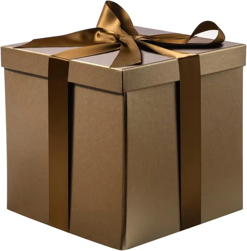 Miniatura 16 de RUSPEPA Caja de regalo mediana negra con tapas, cinta y papel de seda, caja de regalo plegable perfecta para cumpleaños, graduación, día del padre