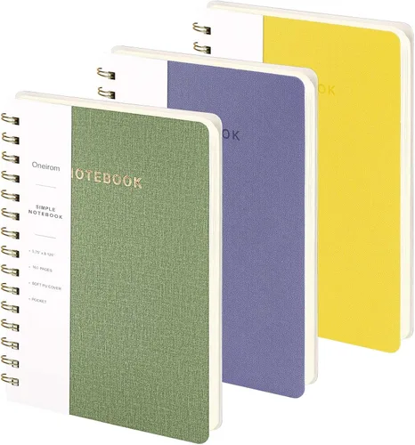 Miniatura 27 de Cuaderno de espiral – Cuaderno grande de tapa dura de 8.5 x 10.98 pulgadas con banda elástica y bolsillo, 180 páginas, diario plano de alambre