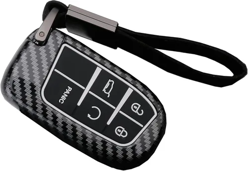 Funda para llavero para Jeep Grand Cherokee Renegade Chrysler 200 300 Dodge RAM Durango Charger Challenger Journey Dart Fiat con 5 botones, estuche