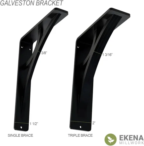 Miniatura 2 de Ekena Millwork BKTM02X10X12TGLABS Soporte de metal, 2 pulgadas de ancho x 10 pulgadas de profundidad x 12 pulgadas de alto, latón envejecido