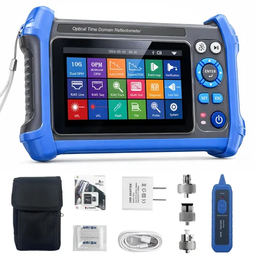 Miniatura 9 de Pruebador de Fibra Óptica OTDR Mini-Pro SM 1310/1550nm con Mapa de Eventos. Probador Multifunción OPM, OLS, RJ45, VFL. Rango de Prueba 10m-60km