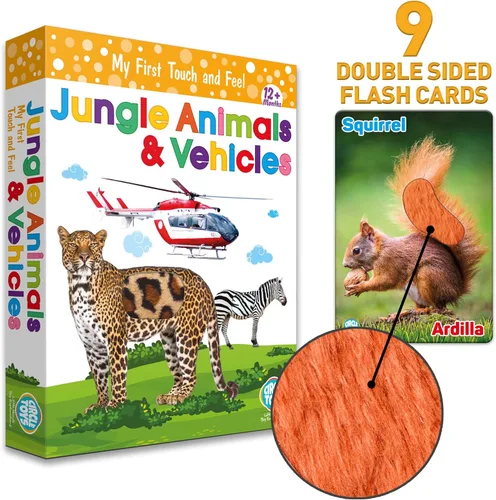 Miniatura 4 de My Touch and Feel - Tarjetas didácticas de doble cara con imagen bilingüe en inglés y español para bebés, niños pequeños, niños, aprender animales