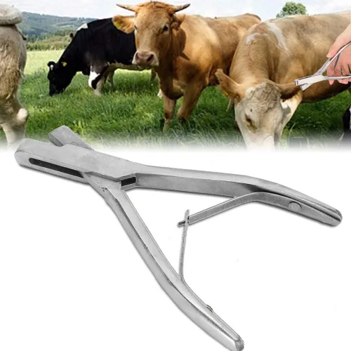 Miniatura 3 de Muesca de oreja de animal, alicates de acero inoxidable, orejas de cerdo en forma de U, alicates para marcado, pinzas para marca de oreja