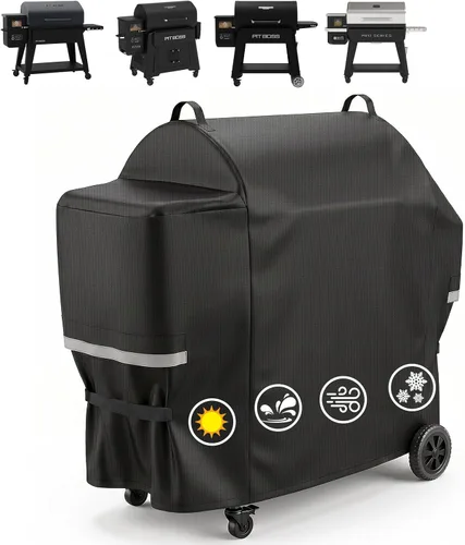 Miniatura 28 de Cubierta de parrilla Utheer para ahumador vertical de gas Pit Boss 3-Serie, cubierta impermeable anti-UV de 600D de longitud completa y resistente