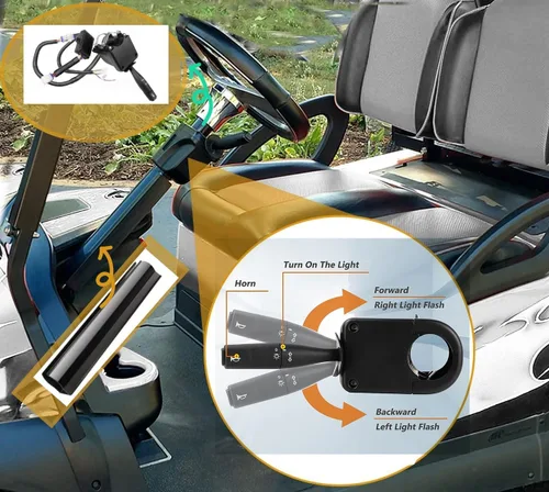 Miniatura 7 de Dr.Acces Kit de señal de giro para carrito de golf con interruptor de luz de freno de bocina, arnés de cableado de actualización de enchufe de 9