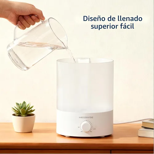 Miniatura 2 de MegaWise Humidificadores de niebla fría de recarga superior saludable para dormitorio, vaporizador de aire ultrasónico de 24 dB con filtro de agua