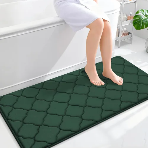 Miniatura 217 de OLANLY Alfombra de Baño de Espuma Viscoelástica de 24 x 16 pulgadas, Ultra Suave y Absorbente, Alfombras de Baño Antideslizantes, Cómodas, Lavables