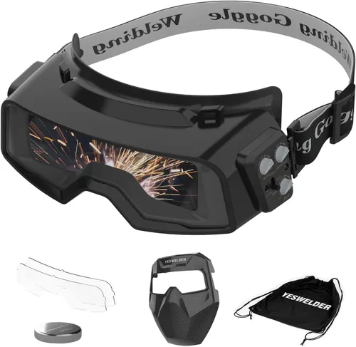 Miniatura 8 de YESWELDER Gafas de soldadura de oscurecimiento automático de color verdadero, amplio rango de sombra 4/5-9/9-13 con molienda, gafas de soldadura