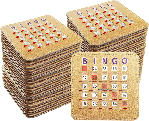 Miniatura 7 de GSE Games & Sports Expert Tarjetas de bingo con obturador cosido de 5 capas, tarjetas de bingo deslizantes con punta de dedo, cartón de bingo