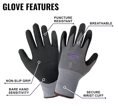 Miniatura 2 de Global Glove Guantes de trabajo unisex para adultos, color negro/gris, talla M, paquete de 12 unidades de EE. UU
