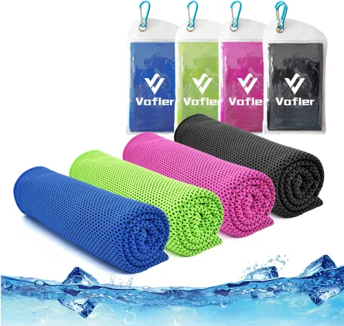 Miniatura 11 de Toalla de enfriamiento, paquete de 4 toallas de microfibra fría fría para la cabeza, bandana para el cuello (40 x 12 pulgadas) para atletas