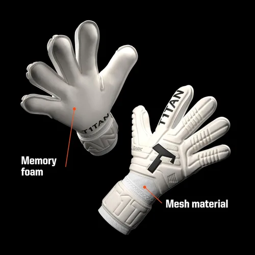 Miniatura 6 de T1TAN Classic 1.0 - Guantes de portero blancos, con protección para los dedos, guantes de portero de fútbol para adultos, guantes profesionales