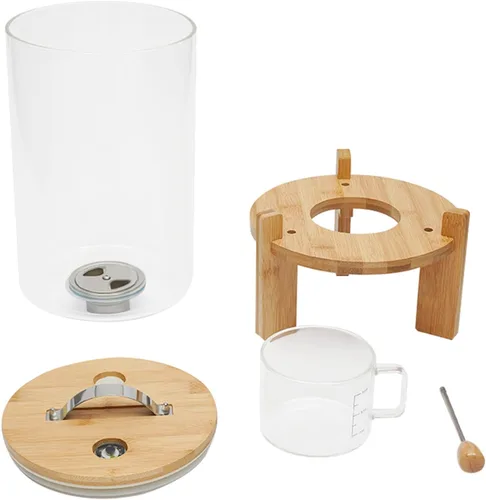 Miniatura 5 de 7.5L Cereal Contenedores Almacenamiento,Dispensador de cereales Harina Arroz Contenedor de almacenamiento Tanque de vidrio W/Lid Medición Taza Cubo