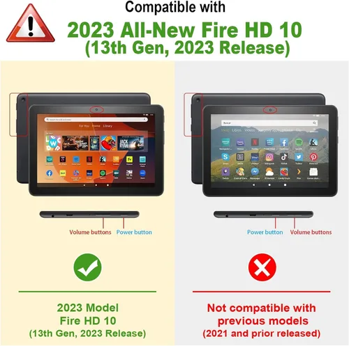 Miniatura 2 de Fintie Funda delgada para tableta Fire HD 10 (13ª generación, versión 2023) – Funda rígida de triple pliegue ligera con función de encendido
