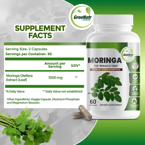Miniatura 4 de Extracto de hojas oleifera Pure Moringa en cápsulas, 1
