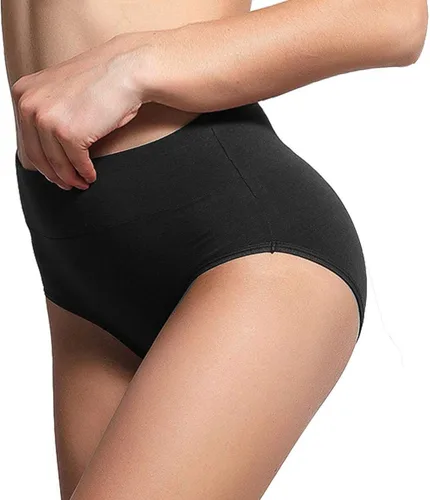 Miniatura 5 de UMMISS - Ropa interior de algodón de cintura alta para mujer, cobertura completa, suave, cómoda, paquete surtido