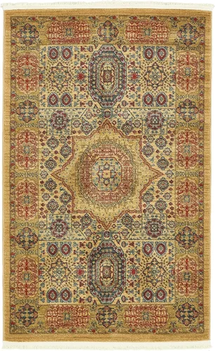 Miniatura 18 de Unique Loom Palace Collection - Alfombra bohemia tradicional, medallón, vintage (2 pies x 3 pies, rectangular, azul claro/bronceado)