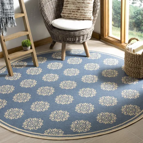 Miniatura 14 de SAFAVIEH Alfombra lavable al aire libre Linden Collection – 6'7" cuadrada, crema y beige, no desprende pelusa y fácil de limpiar, ideal para patio
