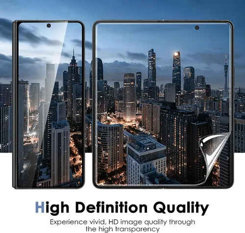 Miniatura 4 de Fotbor Paquete de 3 + 3 + 3 protectores de pantalla para Samsung Galaxy Z Fold 5, película flexible de pantalla interior + protector de pantalla