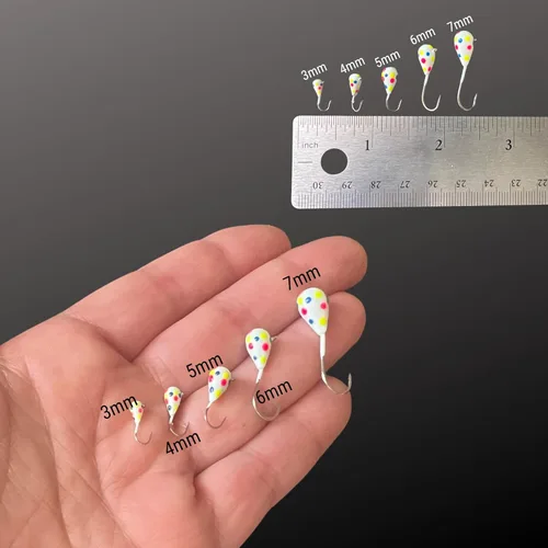 Miniatura 5 de Reaction Tackle Plantillas de pesca en hielo de tungsteno - Plantilla súper sensible en forma de lágrima para panfish, crappie, lucioperca, perca