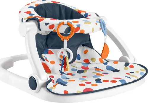 Fisher-Price - Silla portátil para bebé, asiento para suelo Sit-Me-Up con Darling Dots, con mordedor y sonajero para recién nacidos libres de BPA y