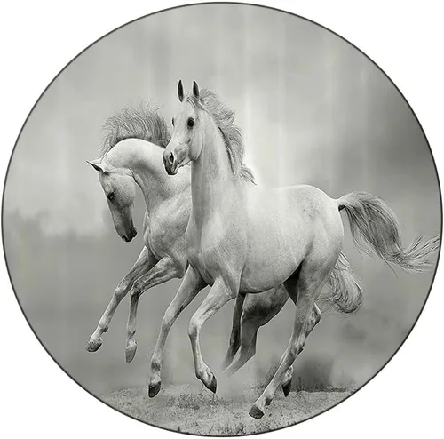 Mantel elástico, mantel de tela decorativa de animales, caballos que corren simbolizan la pasión y el apetito por la libertad, se adapta a mesas