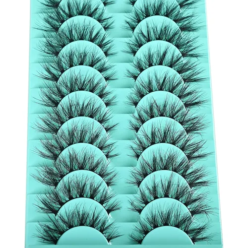 Miniatura 6 de APCYUST Pestañas postizas Wispy, pestañas naturales de visón, tiras de pestañas de visón, aspecto natural, pestañas falsas semi-Wispy, paquete