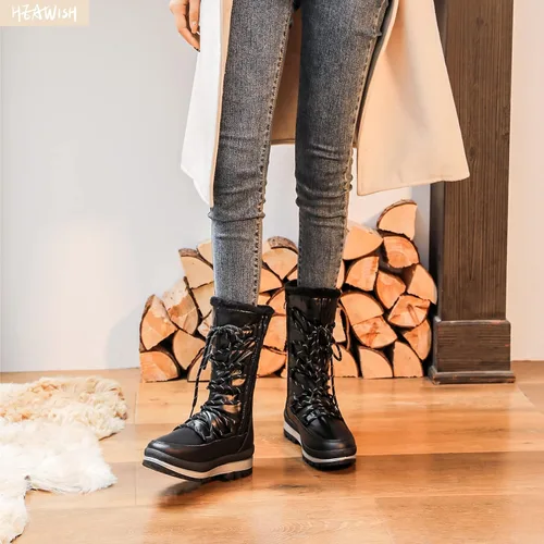 Miniatura 6 de HEAWISH Botas de nieve de invierno con forro de piel para mujer