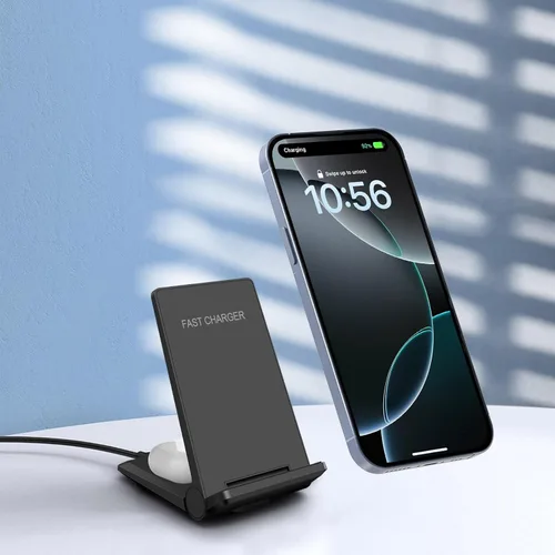 Miniatura 5 de Cargador inalámbrico 2 en 1, estación de carga inalámbrica rápida de 20 W plegable para iPhone 17 16 15 14 13 12 Pro Max/XS, Air Pods, para Samsung