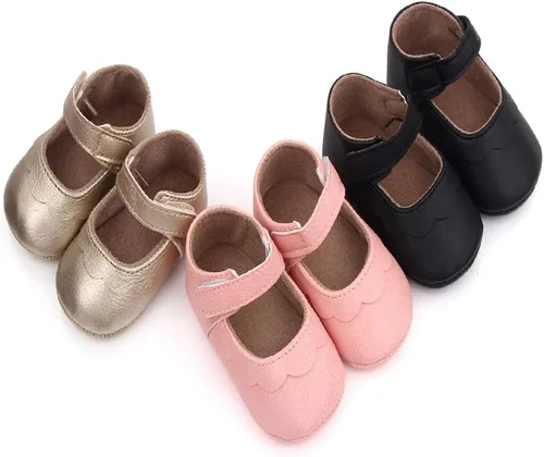 Miniatura 6 de Zapatos planos Mary Jane para bebés y niñas, suela suave antideslizante, suela suave, princesa, primeros pasos, de piel sintética, zapatos de vestir