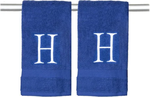 Miniatura 296 de Toalla de mano con inicial beige para baño, toalla bordada decorativa de calidad de hotel de lujo con monograma para tocador, spa, certificado