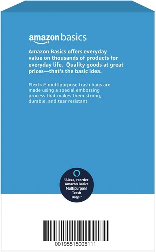 Miniatura 6 de Amazon Basics Flextra - Bolsas de basura multiusos con cordón, 30 galones, 50